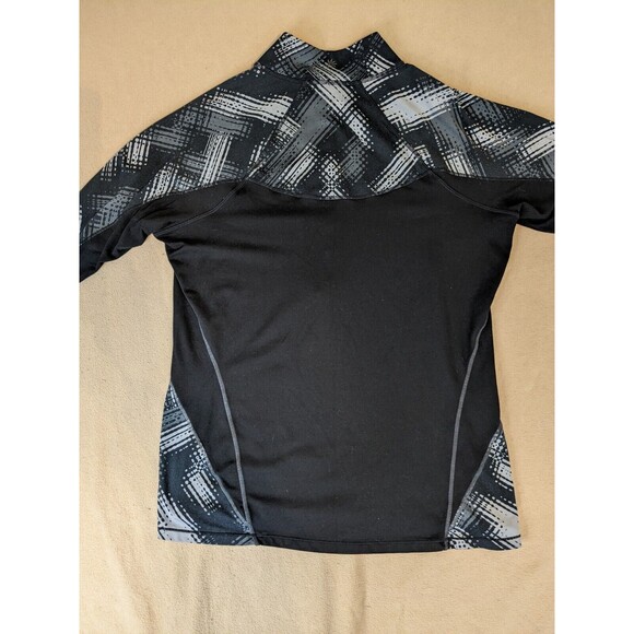 Athleta Printed Superlux Half-Zip Long Sleeve Top BLACK Size L - Picture 6 of 8